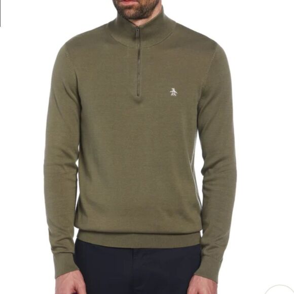PENGUIN - 1/4 ZIP COTTON JERSEY SWEATER - Picture 1 of 7